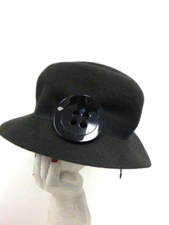 DOLCE & GABBANA dark gray felt hat fedora cloche made in Italy M NWT